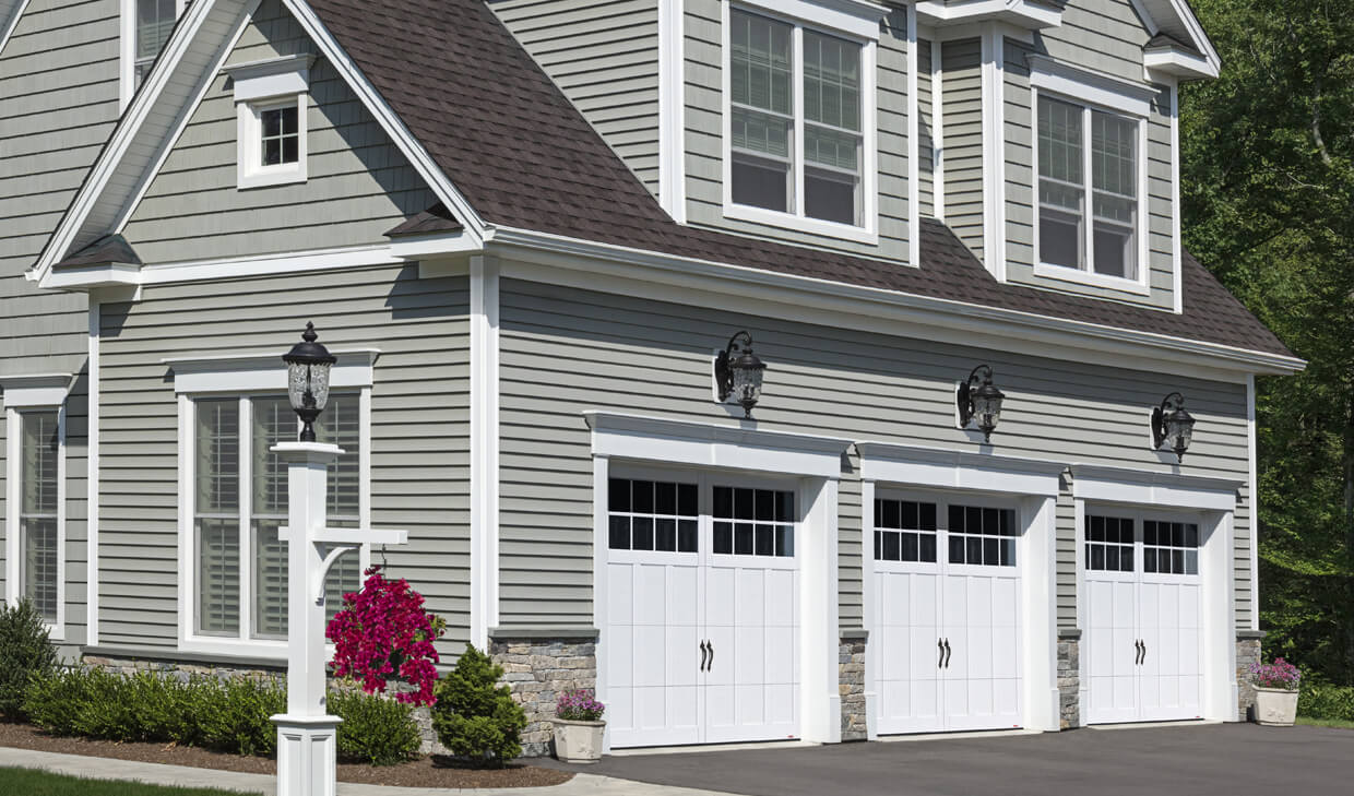 Princeton P-13, 9' x 7', Ice White doors and overlays, 8 lite Panoramic windows