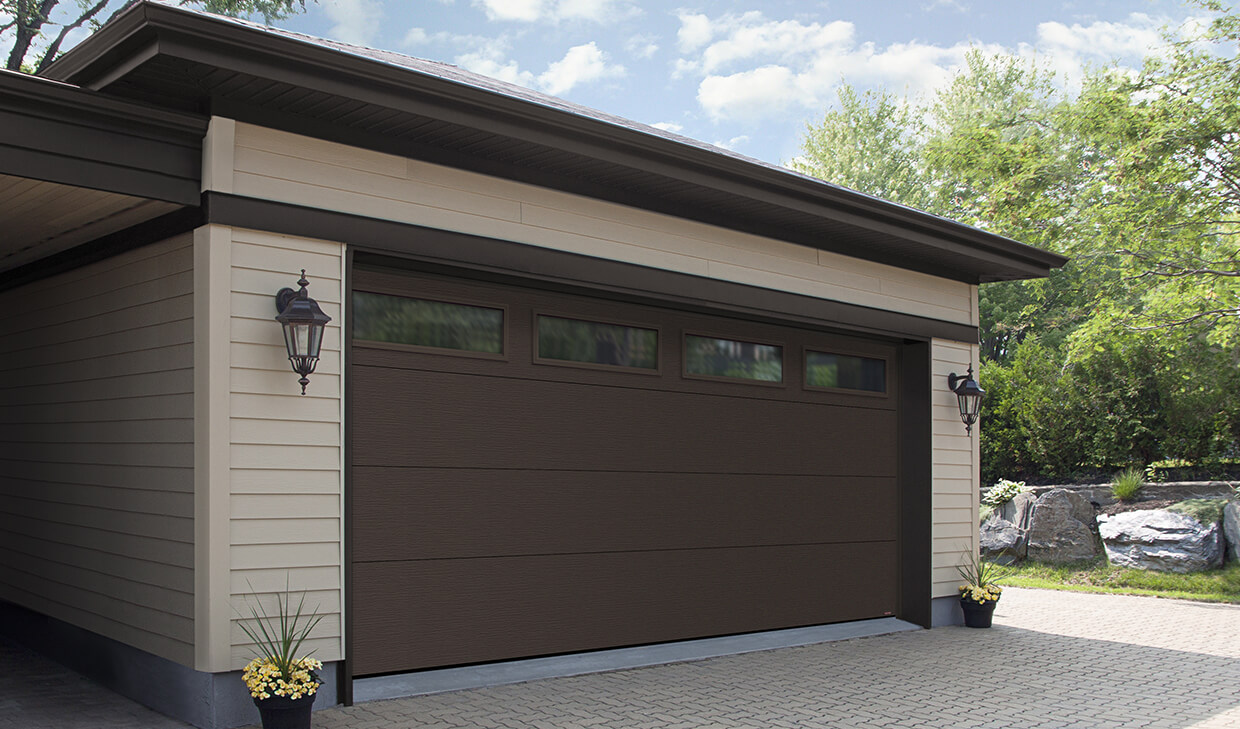 Flush, 16' x 7', Moka Brown, Clear windows