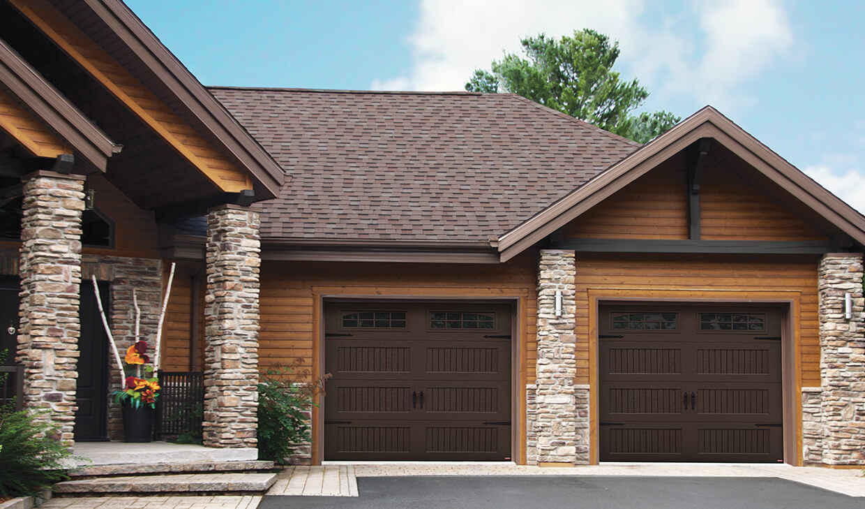Shaker-NH LP, 9' x 8', Moka Brown, windows with Bellevue Inserts