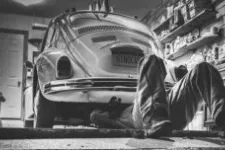 Man reparing a car