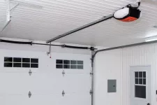 A garage door system with all the working parts.