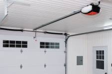 A garage door system with all the working parts.