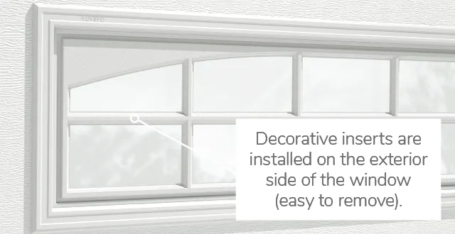 Waterton Decorative Insert, 40" x 13", 21" x 13", 41" x 16" or 20" x 13", available for door R-16, R-12, 3 layers - Polystyrene, 2 layers - Polystyrene and Non-insulated
