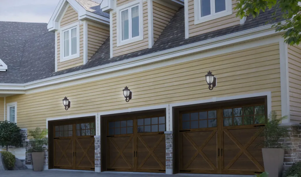 Princeton P-21, 9' x 7', Chocolate Walnut doors and overlays, 8 lite Panoramic windows