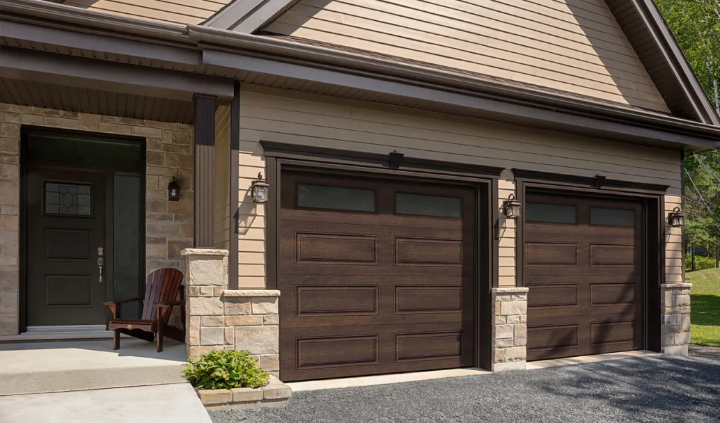 Prestige XL, 9' x 8', Chocolate Walnut doors and overlays, Pinehead windows