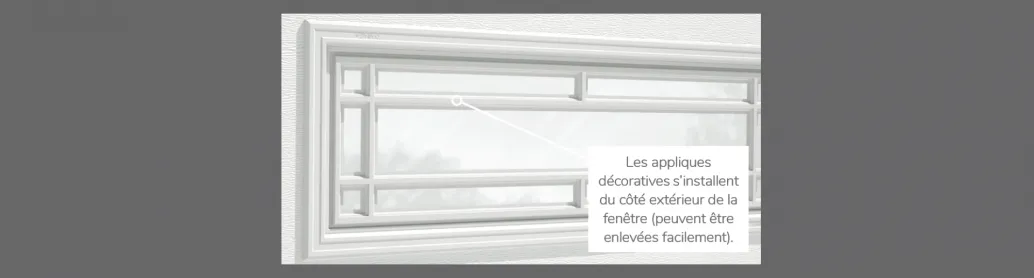 Applique Prairie, 40" x 13", 21" x 13", 41" x 16" or 20" x 13", disponible pour les portes R-16 et 2 parois, Polystyrène