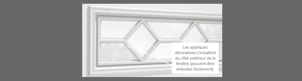 Applique Waterton, 40" x 13" ou 21" x 13", disponible pour les portes R-16 et 2 parois, Polystyrène