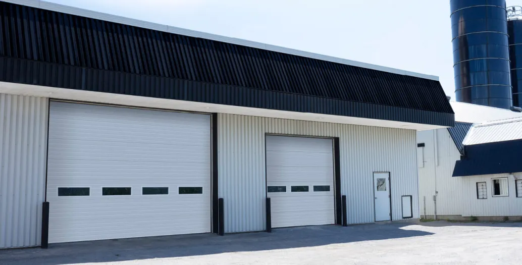 Portes G-5000, 18' x 14' et 12' x 12', Blanc glacier