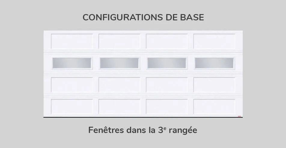 Configuration de base, 16' x 7', fenêtres dans la 3e rangée