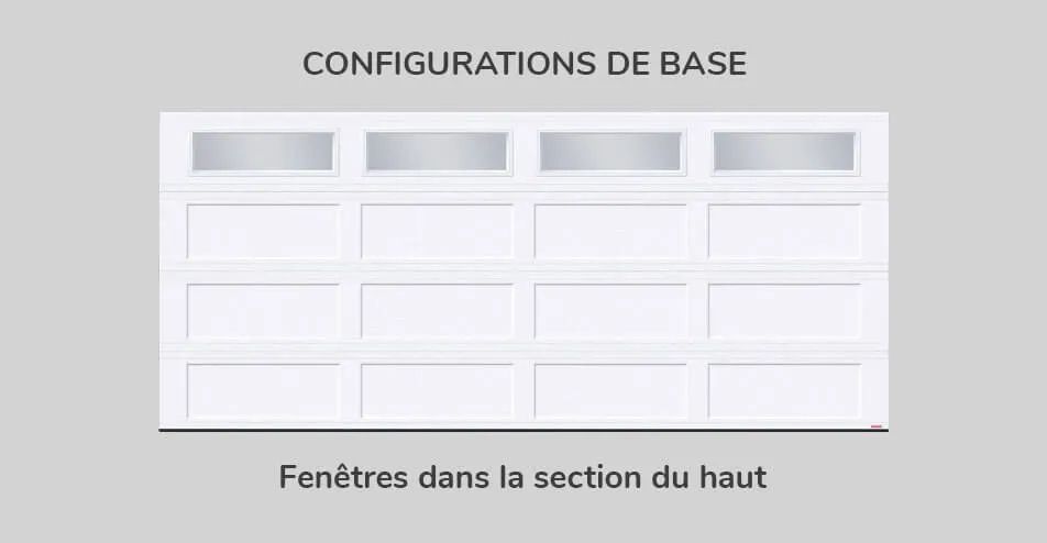 Configuration de base, 6' x 7', fenêtres dans la section du haut