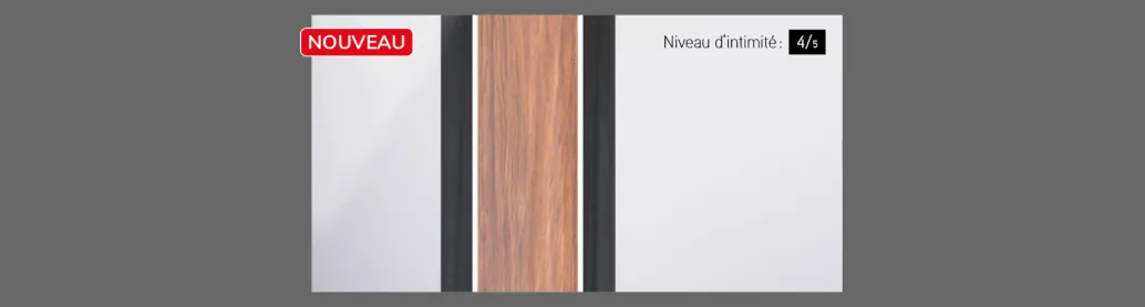 Verre Zen noyer sablé, Disponible pour la porte : R-16