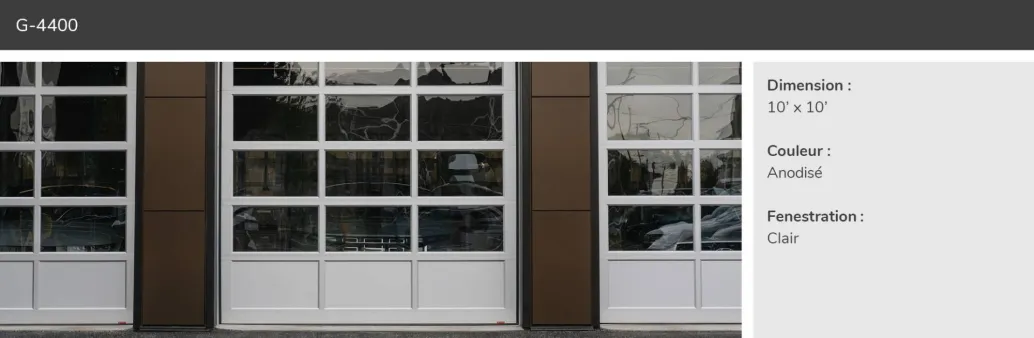 G-4400, 10' x 10', Anodisé clair laminé à un contre-plaqué