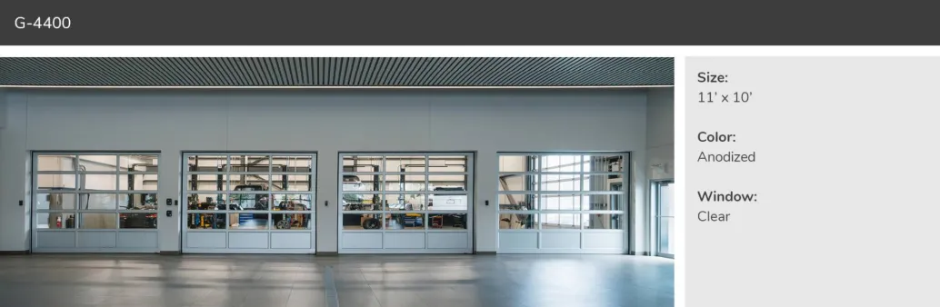 G-4400, 11' x 10', Clear Anodized with Kick Proof 