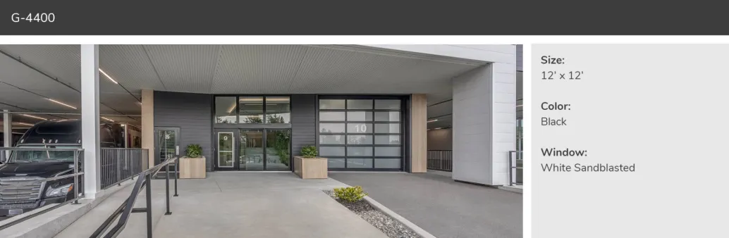 G-4400, 12' x 12', Black extrusion, White Sandblasted