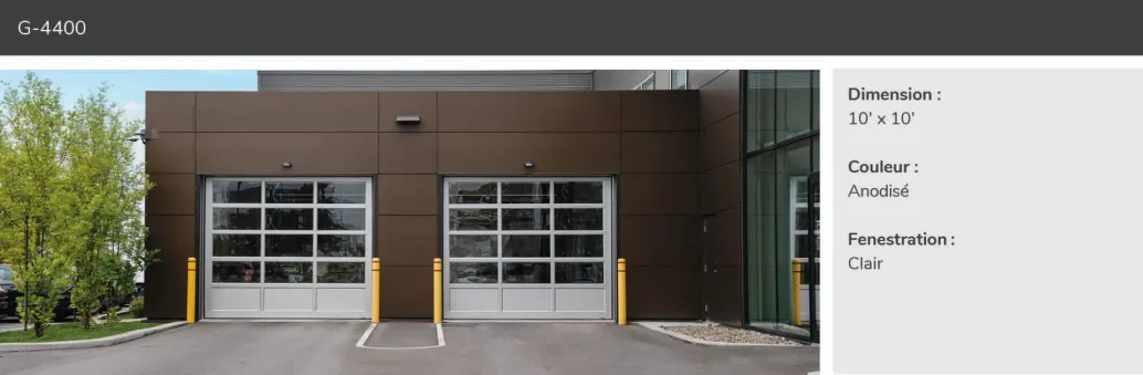 G-4400, 10' x 10', Anodisé clair laminé à un contre-plaqué