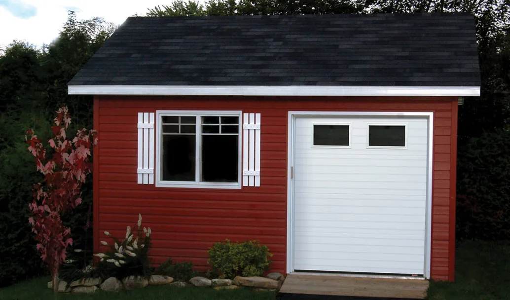 Grooved, 6' x 7', Ice White, Clear windows