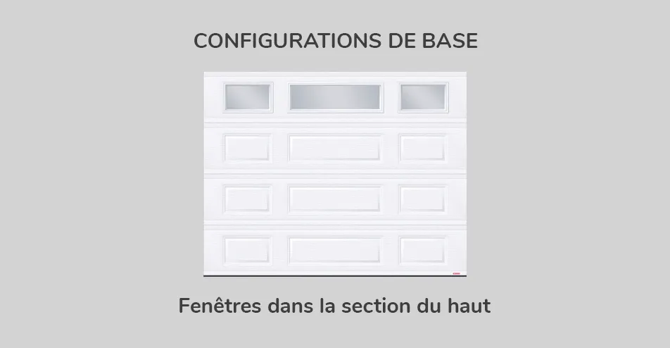 Configuration de base - fenêtres dans la section du haut