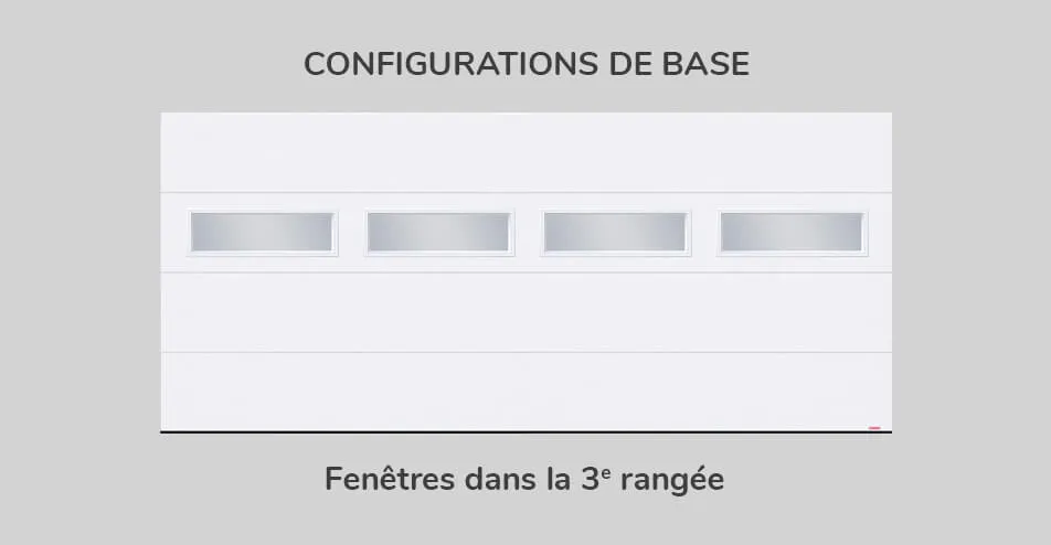 Configuration de base, 16' x 7', fenêtres dans la 3e rangée