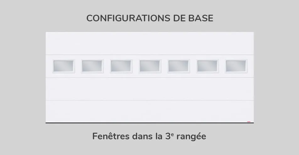 Configuration de base, 16' x 7', fenêtres dans la 3e rangée