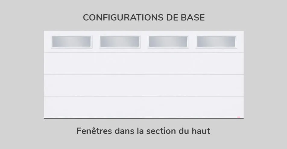 Configuration de base, 16' x 7', fenêtres dans la section du haut