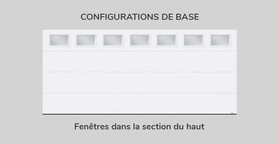 Configuration de base, 16' x 7', fenêtres dans la section du haut