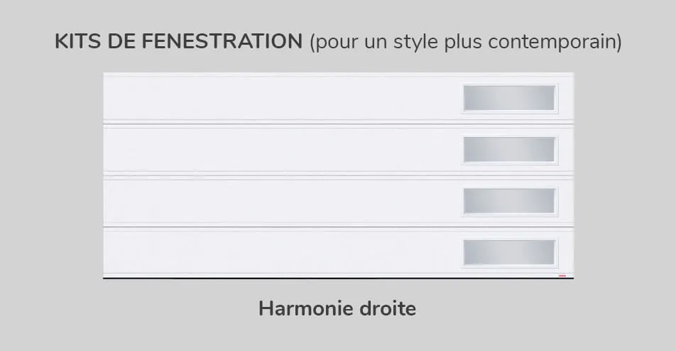 Kits fenestration, 16' x 7', Harmonie droite