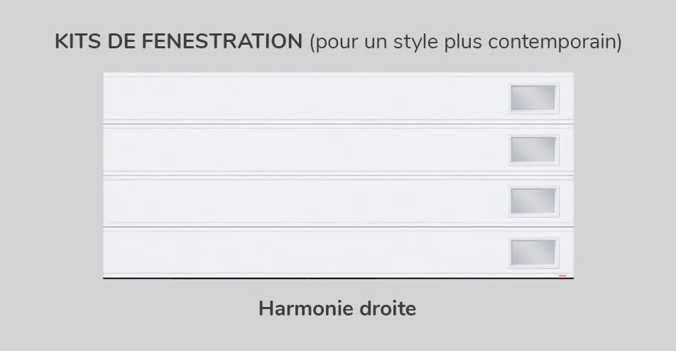 Kits fenestration, 16' x 7', Harmonie droite