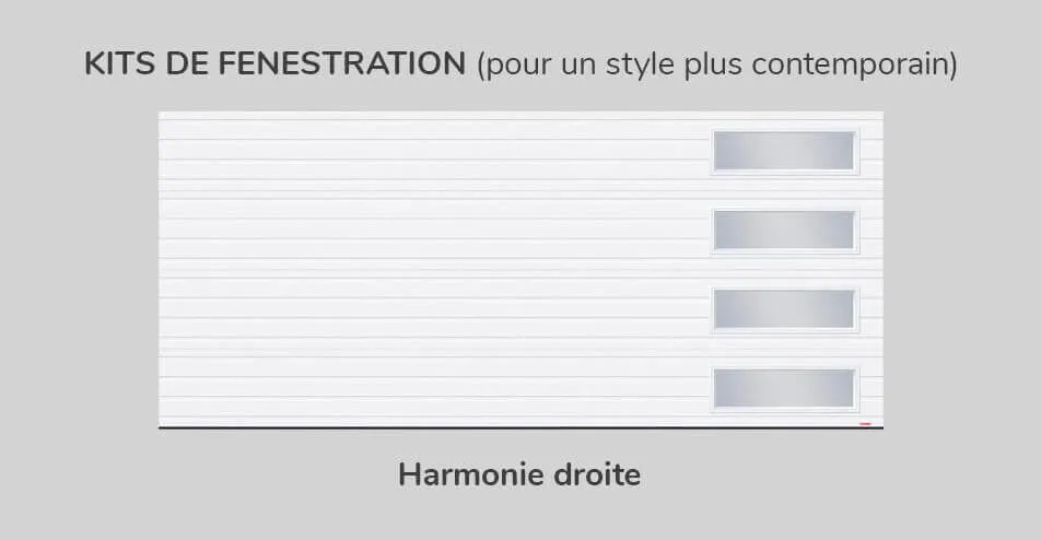 Kit de Fenestration Rainuré 16' x 7', Harmonie Droite