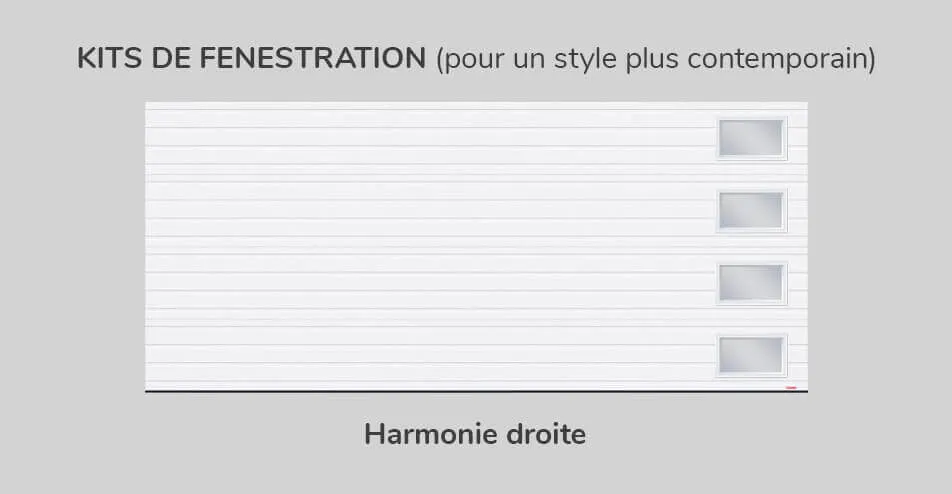 Kit de Fenestration Rainuré 16' x 7', Harmonie Droite 21" x 13"