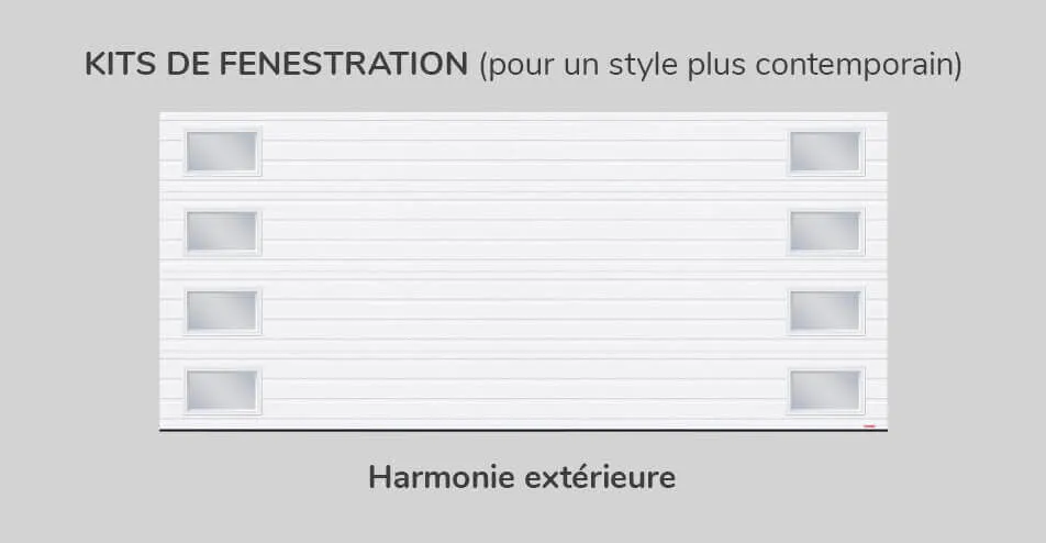 Kit de Fenestration Rainuré 16' x 7', Harmonie Extérieure 21" x 13"