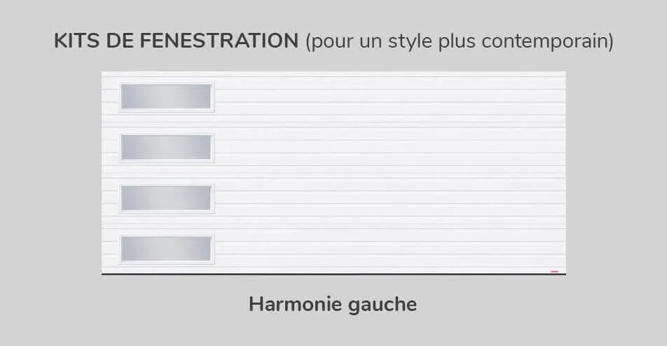 Kit de Fenestration Rainuré 16' x 7', Harmonie Gauche