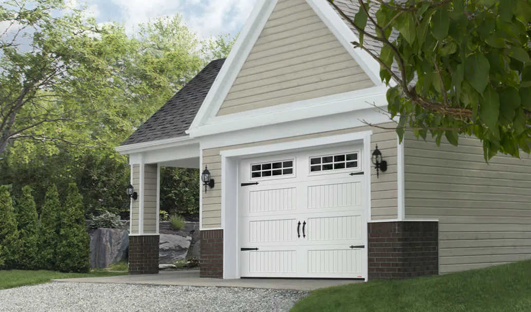 Shaker-NH LP, 9' x 7', Ice White, windows with Stockton Inserts