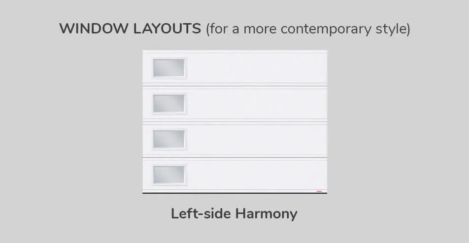Window layouts, 16' x 7', Left-side Harmony