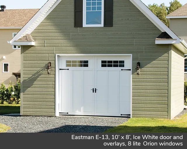 Eastman E 13 Design From Garaga Garage Doors Eastman E 13 10 X 8 Ice White Door And Overlays