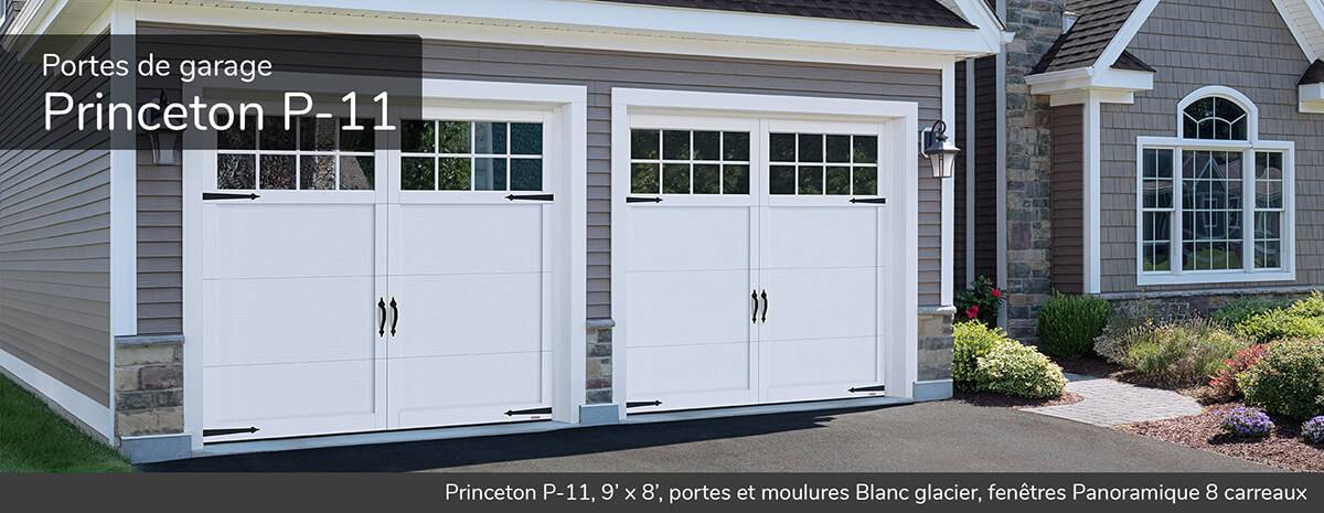 Princeton P-11, 9' x 8', portes et moulures Blanc glacier, fenêtres Panoramique 8 carreaux