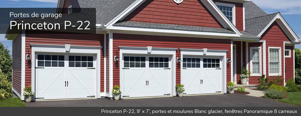 Princeton P-22, 9' x 7', portes et moulures Blanc glacier, fenêtres Panoramique 8 carreaux