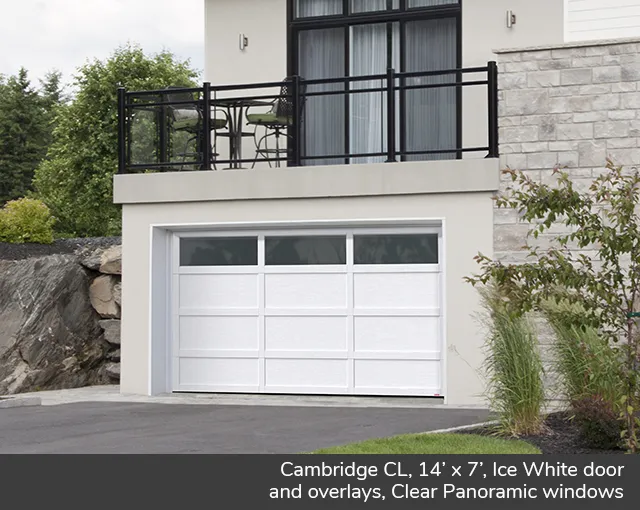 Contemporary Modern Garage Doors Garaga Cambridge Cl 14 X 7 Ice White Door And Overlays Clear