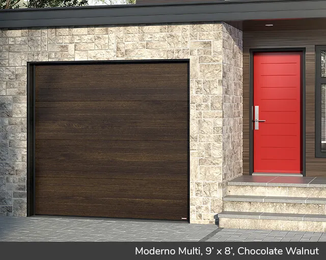 Contemporary Garage Doors Garaga Moderno Multi 9 X 8 Chocolate Walnut