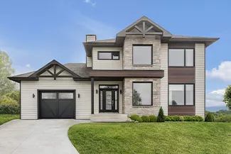 Princeton P-23, 10’ x 8', Black door and overlays, Panoramic windows with White Sandblasted glass