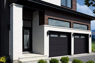 Standard+ Moderno Multi, 9' x 7', Black, Celeste windows. Coordinated with entry door from Novatech with Celeste glass