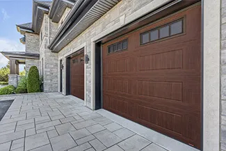 Standard+ North Hatley LP, 10' x 8', American Walnut Faux Wood, windows with Richmond Inserts