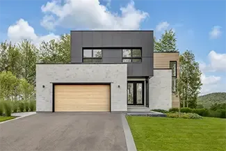 Moderno 2 beads, 14' x 7', Natural Oak HD Wood Tone door. Novatech's Uno entry door.