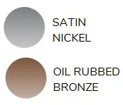Satin Nickel or Oil Rubbed Bronze