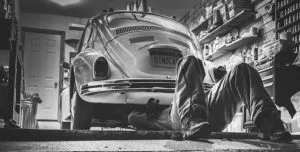 Man reparing a car