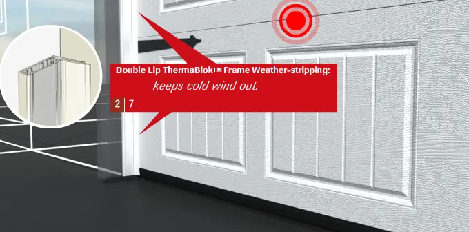 Exterior frame weatherstripping in Arctic vinyl
