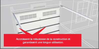 Rails horizontaux renforcés et 3 barres de renforcement