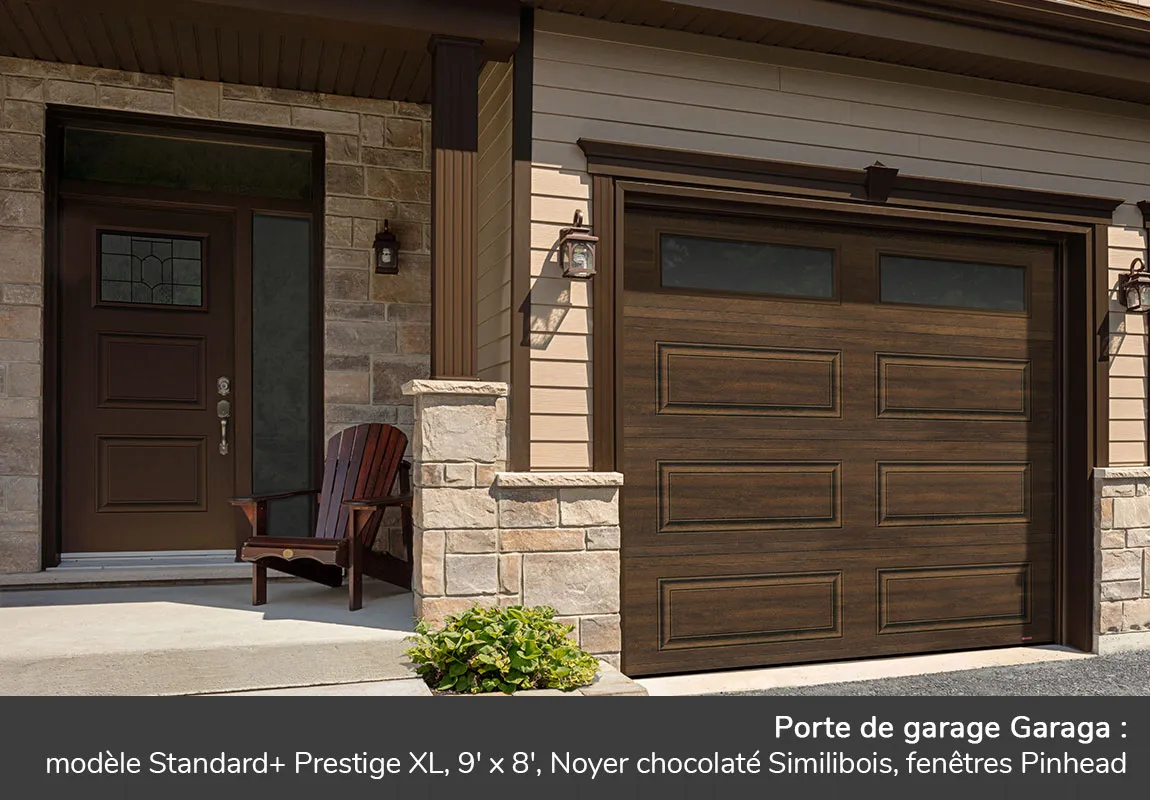Portes de garage GARAGA | Standard+ Prestige XL, 9' x 8' | Porte d'entrée Novatech