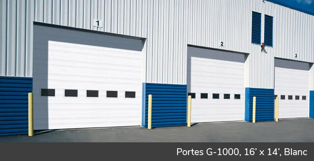 Portes G-1000, 20' x 20, Blanc