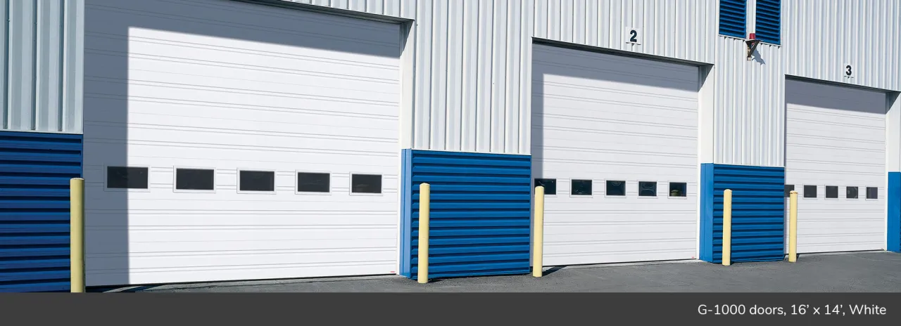 G-1000 doors, 16' x 14', White, Standard windows