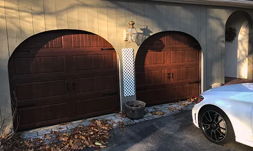 Standard+ North Hatley LP garage door, 8' x 7', American Walnut Faux Wood
